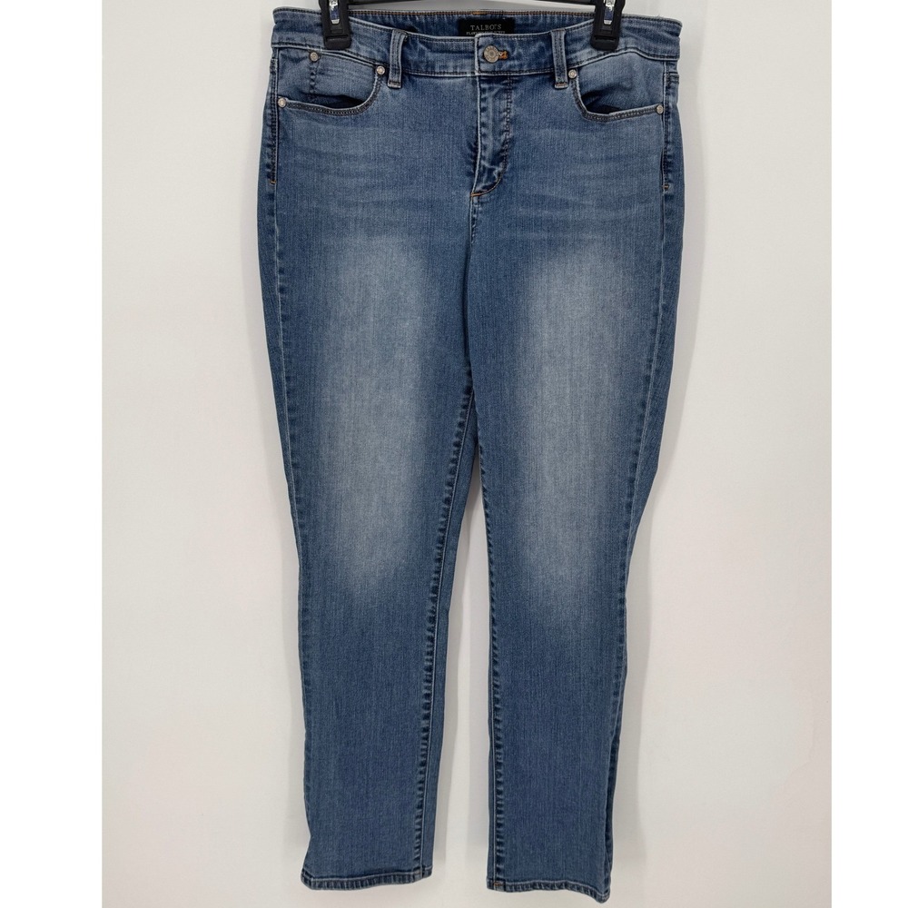 Talbots Jeans Womens 10 Blue Flawless Five-Pocket Straight Leg Stretch Denim